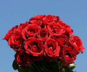 пазл Красивый букет роз для мамы